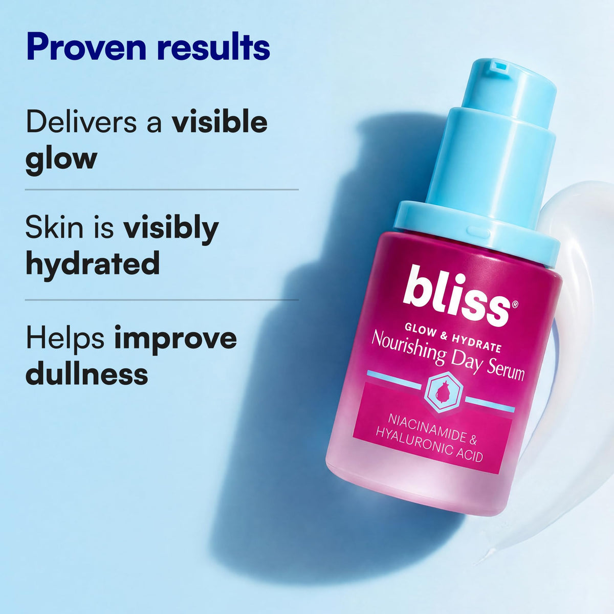 Bliss close-up of serum texture showing lightweight hydration