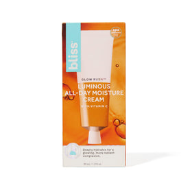 Bliss moisturizer staged in bathroom routine for morning brightening