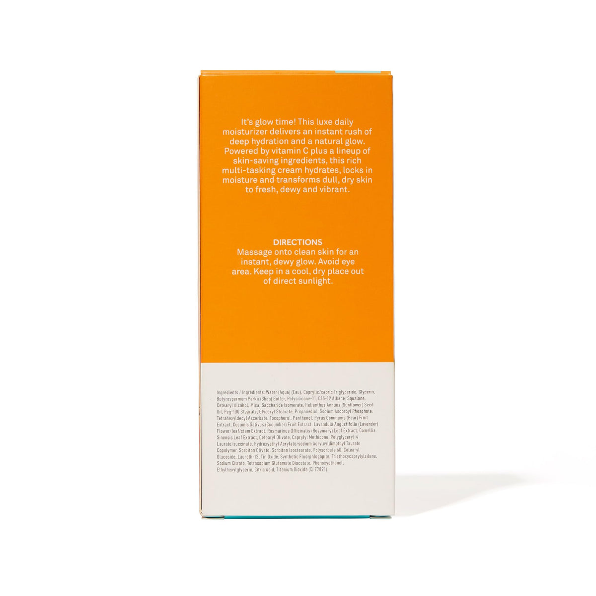 Bliss label detail showing active ingredients and clarity of formula