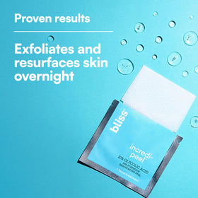 Bliss pad saturated with time-release glycolic acid delivering overnight renewal