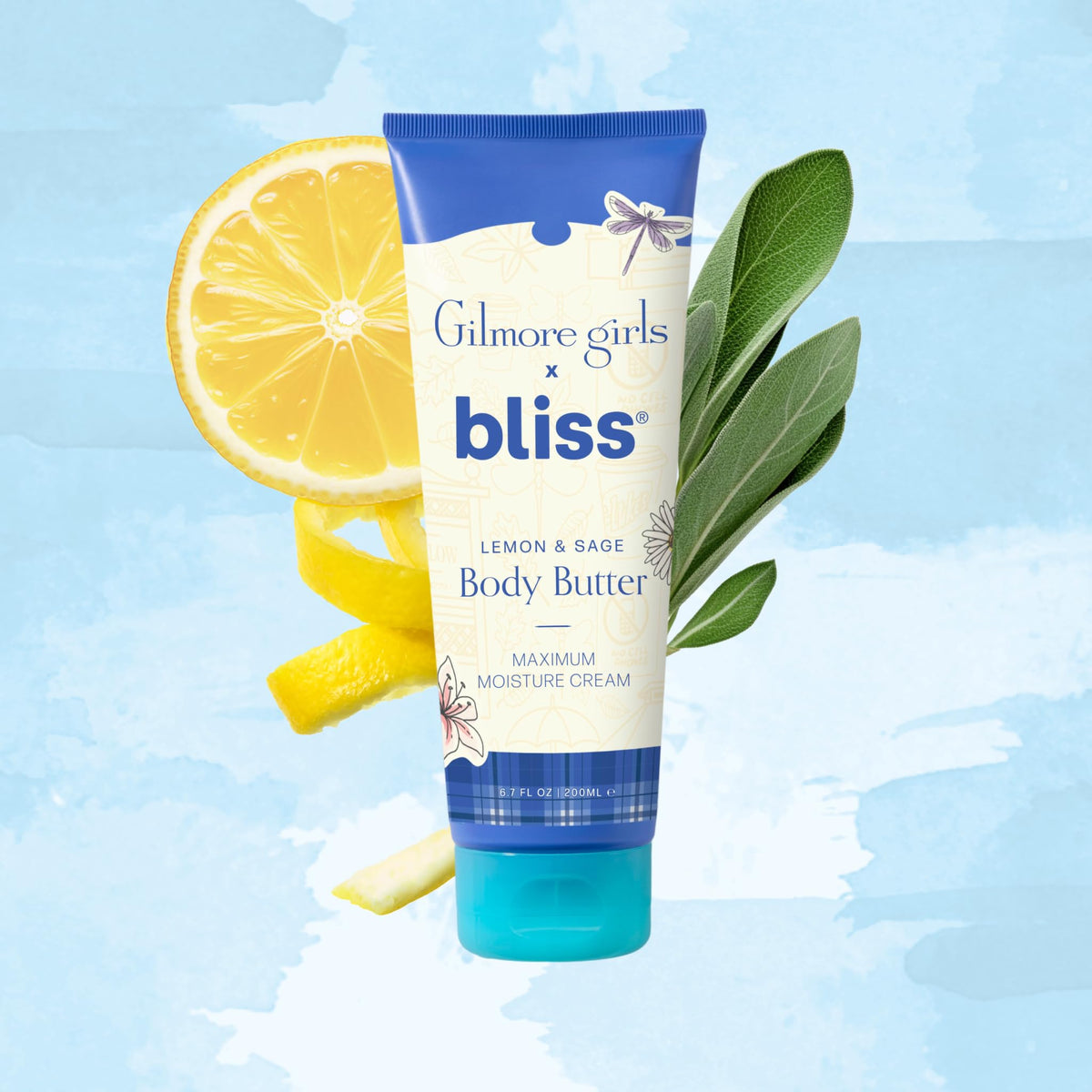 Bliss label close-up showing Lemon & Sage scent and spa-quality formulation
