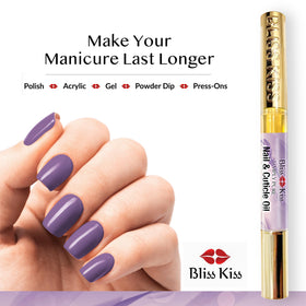 Bliss Kiss before and after nail edge visual showing improved appearance and condition