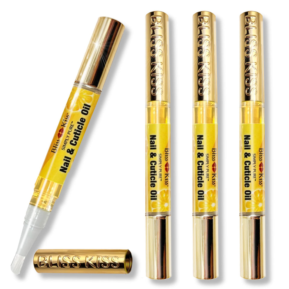 Bliss Kiss front packaging showing four pens and brand benefits
