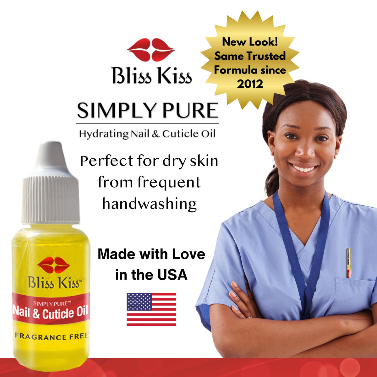 bliss kiss label ingredients closeup highlighting jojoba and vitamin E benefits