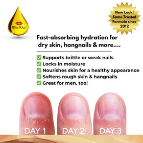 Bliss Kiss oil texture on skin demonstrating fast-absorbing, non-greasy hydration