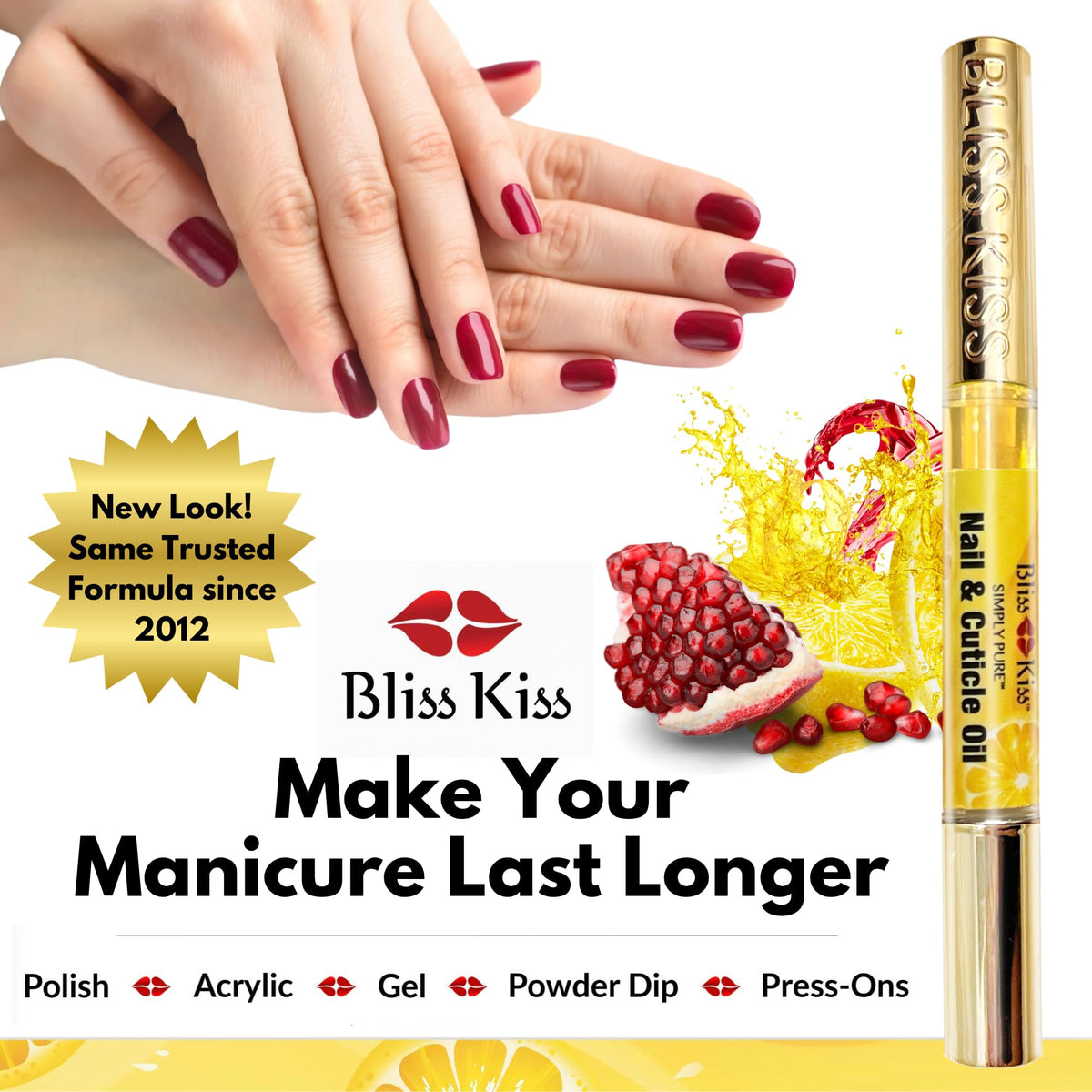 Bliss Kiss oil texture pool illustrating fast-absorbing, non-greasy formula