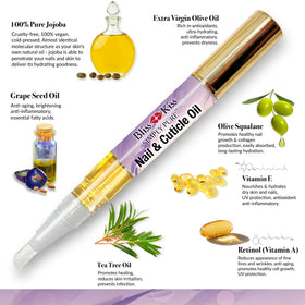Bliss Kiss pen open with precise brush applicator for mess-free, targeted application