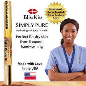 Bliss Kiss pens stored inside a purse showcasing portability and on-the-go conditioning