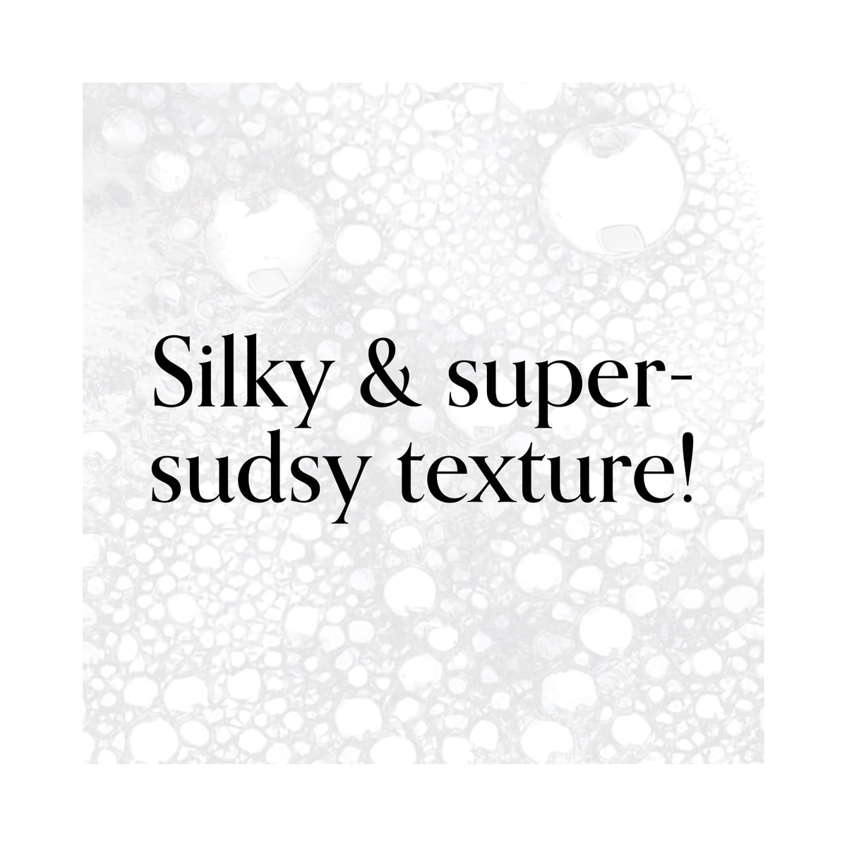 Bliss close-up of creamy foam texture showing gentle lather that hydrates
