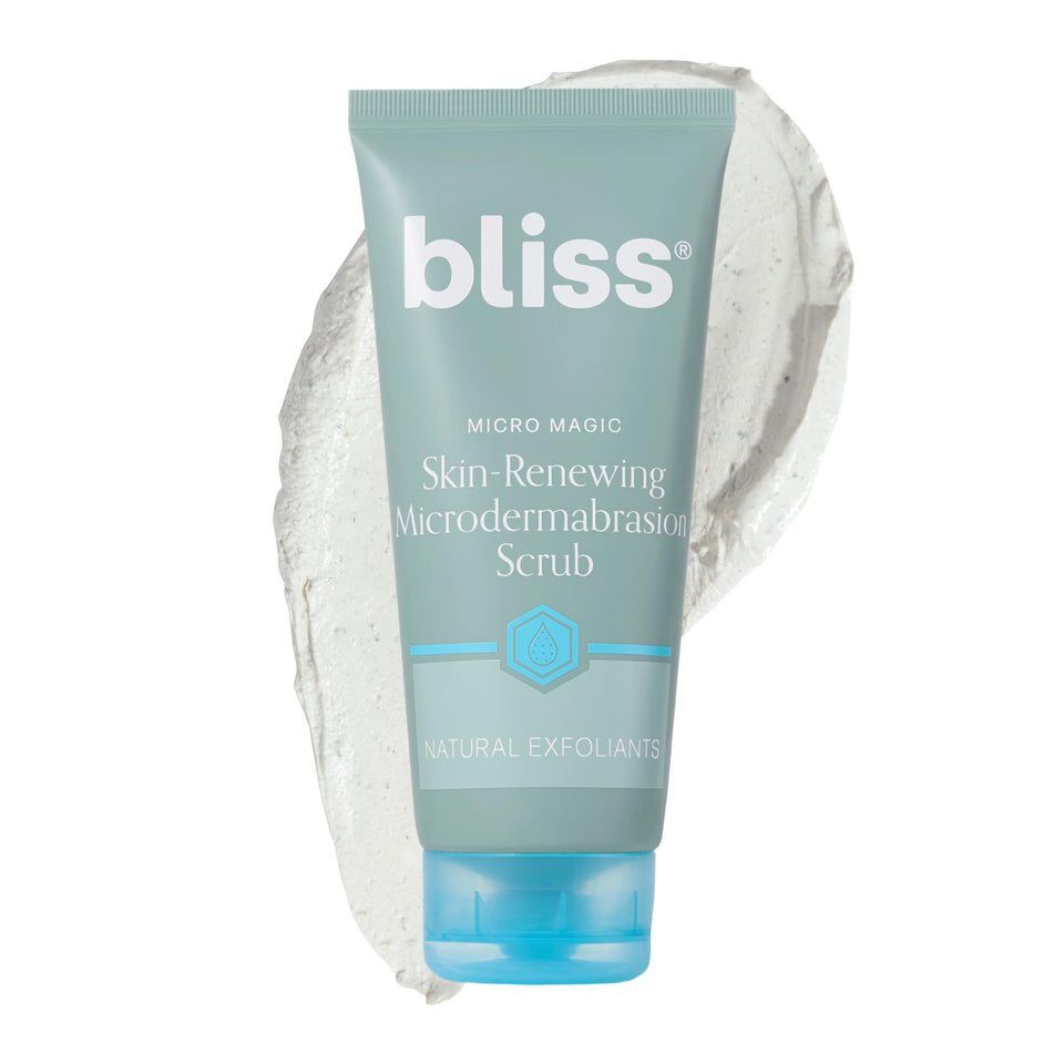 Bliss front packaging showing Micro Magic scrub and benefits