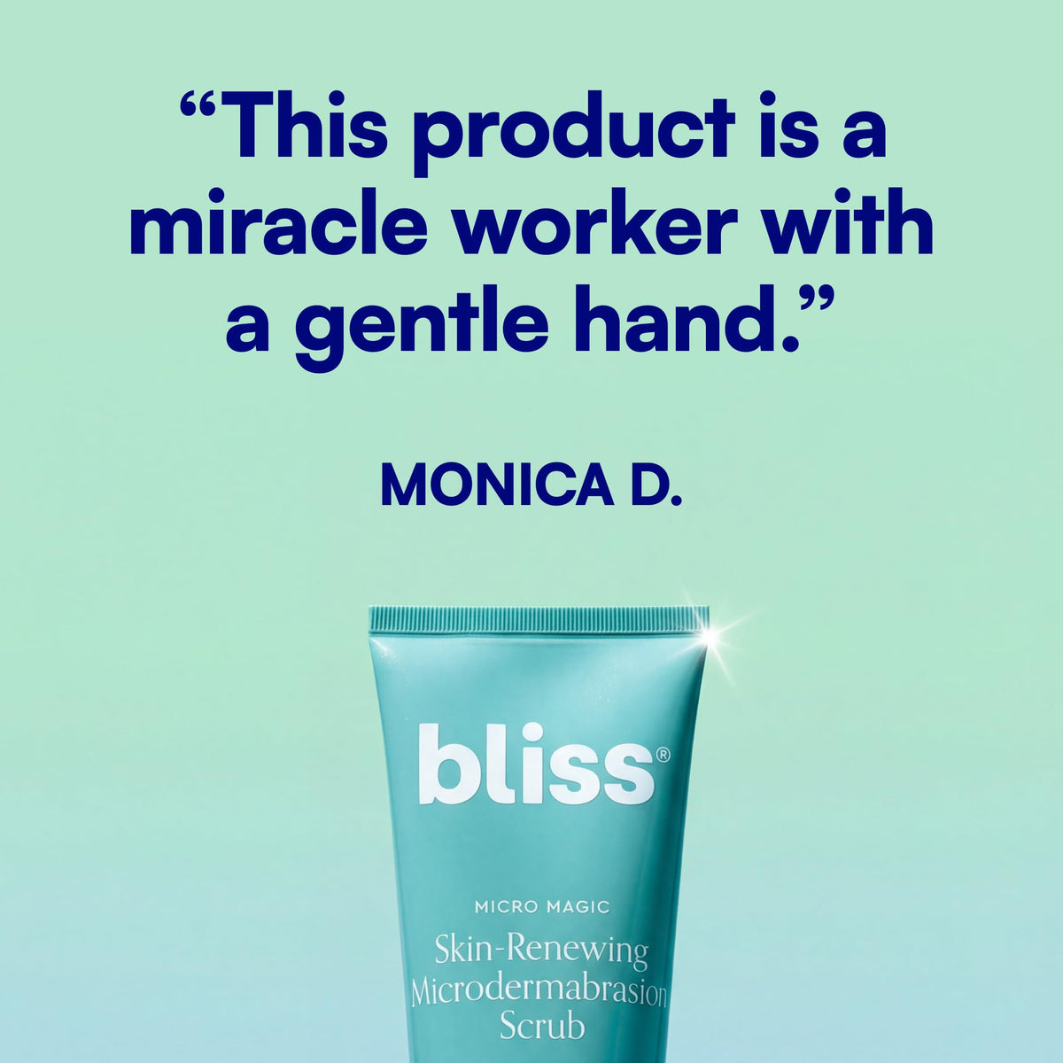 Bliss rinsing scrub in sink showing easy removal and refreshed skin