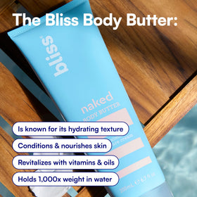 Bliss shea butter and coconut oil ingredients highlighting deep hydration