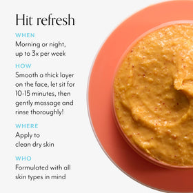 Bliss mask applied to skin by hand demonstrating easy spread and coverage