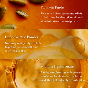 Bliss pumpkin mask texture close-up illustrating creamy exfoliating texture