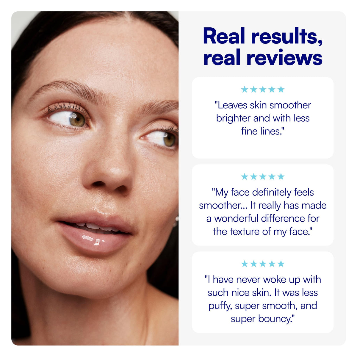 Bliss hand applying serum to skin highlighting lightweight, hydrating feel