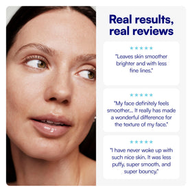 Bliss hand applying serum to skin highlighting lightweight, hydrating feel