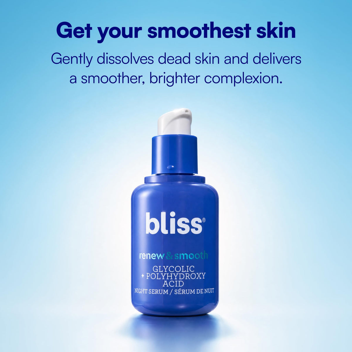 Bliss close-up of serum drops showing smooth texture and quick absorption