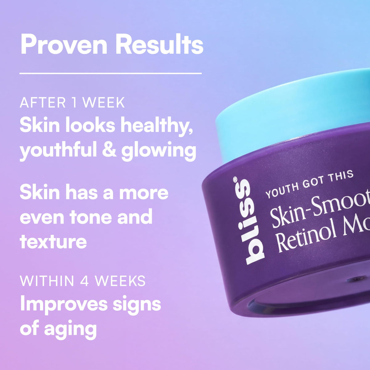 Bliss open jar angle showing cream surface and usable amount for routines