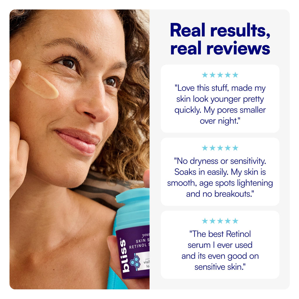 Bliss product label close-up showing PREVENT-4 complex and ingredient clarity