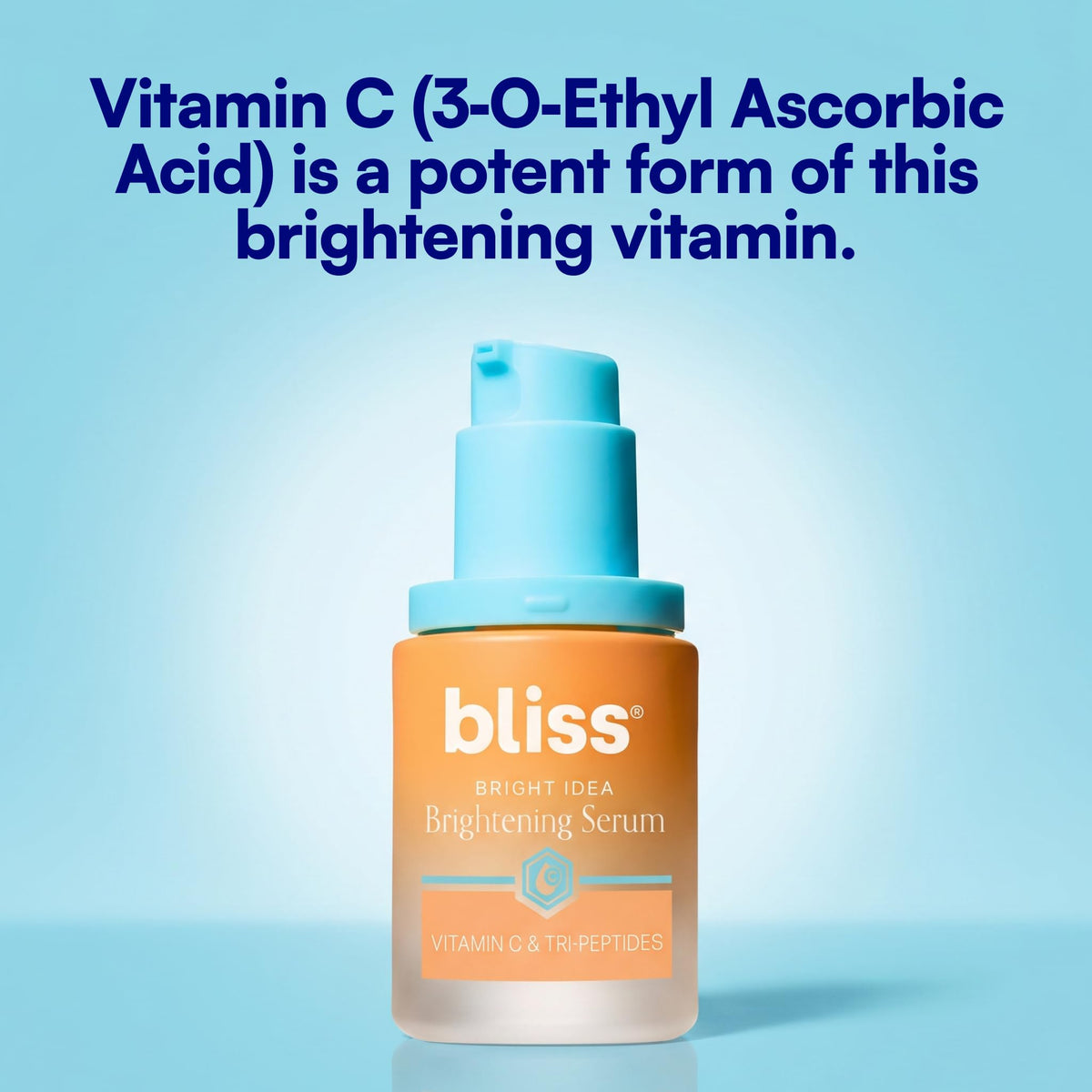 Bliss serum on bathroom counter in lifestyle shot showing easy daily use