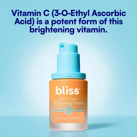 Bliss serum on bathroom counter in lifestyle shot showing easy daily use