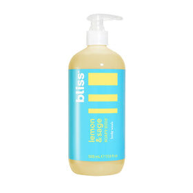 Bliss bottle front packaging showing Lemon and Sage scent and hydrating benefits