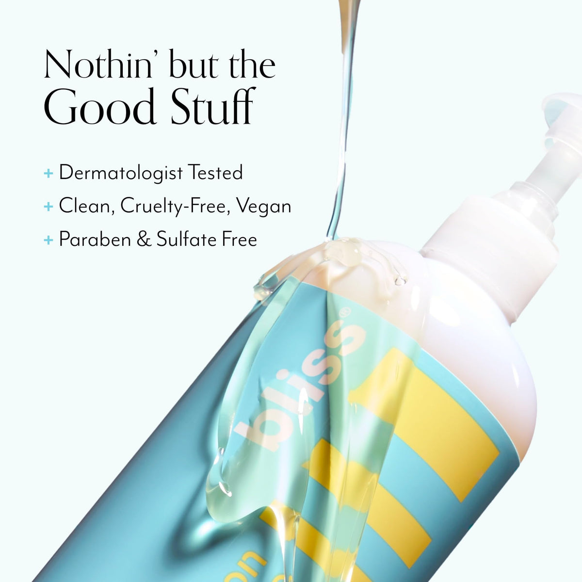 Bliss ingredients display with aloe and glycerin illustrating hydration