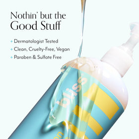 Bliss ingredients display with aloe and glycerin illustrating hydration