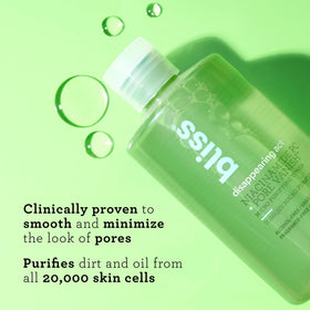 Bliss toner droplet texture close-up demonstrating lightweight, non-greasy finish