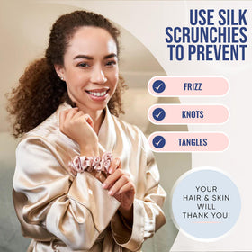BLISSY scrunchie on wrist as accessory demonstrating style and comfortable wear