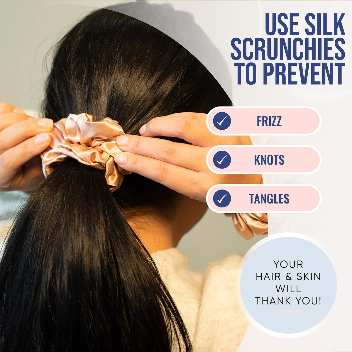 BLISSY pure Mulberry silk texture close-up highlighting smooth fibers and softness benefit