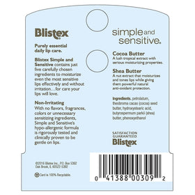 Blistex close-up of cocoa and shea butter ingredients delivering deep moisturization