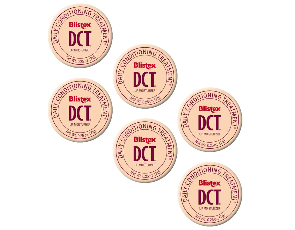 Blistex DCT front packaging showing six .25 oz tubes for daily moisturizing