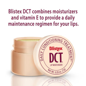 Blistex held in hand showing compact 0.25 oz size for portability