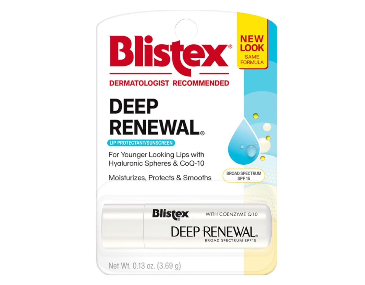 Blistex Deep Renewal front packaging showing stick and SPF 15 benefit