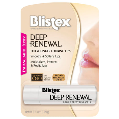 Blistex front packaging showing six-pack benefits and convenience