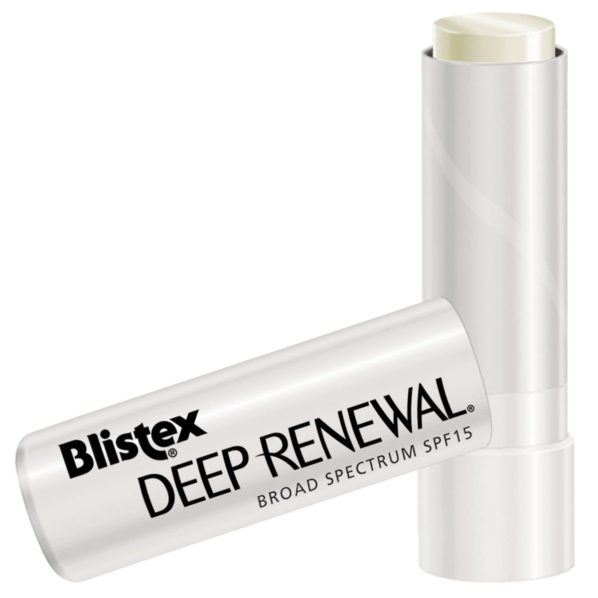 Blistex open stick close-up showing smooth balm texture for hydration