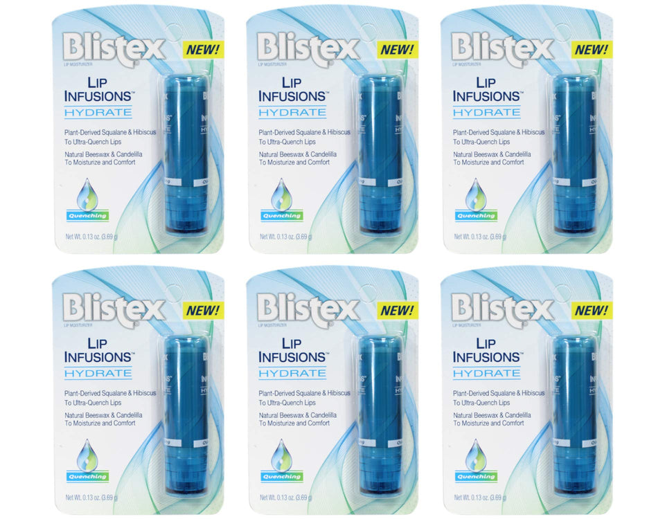 Blistex front packaging showing six-pack for convenient hydration