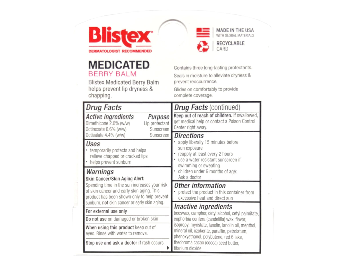 Blistex open twist-detail showing applicator tip and easy glide benefit