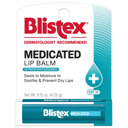 Blistex front packaging showing SPF 15 and pack quantity benefits