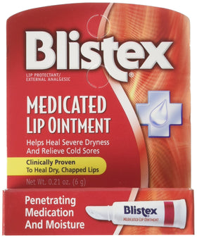 blistex front tube showing label and compact pack, soothes sore lips