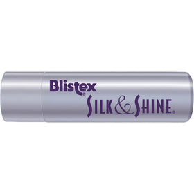 Blistex Silk & Shine application on lips demonstrating sheer shine and comfortable wear