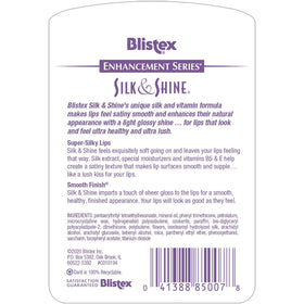 Blistex Silk & Shine texture close-up highlighting smooth balm finish and silky feel