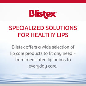 Blistex held in hand for size comparison and portable convenience