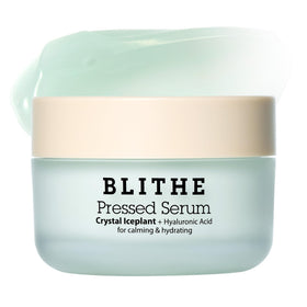 BLITHE front tub showing compact pressed serum moisturizer for travel