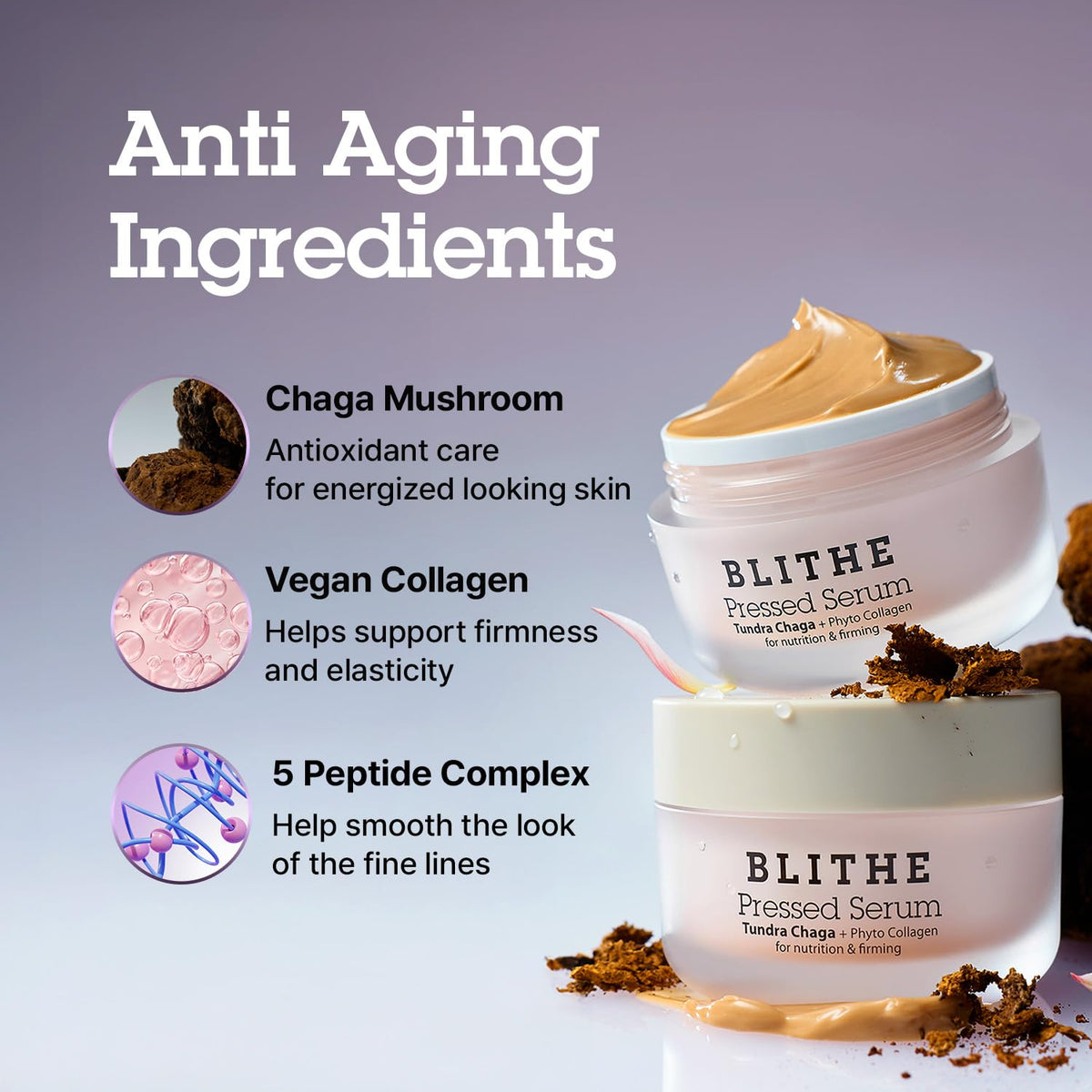 BLITHE product spread on hand showing coverage and immediate smoothing effect