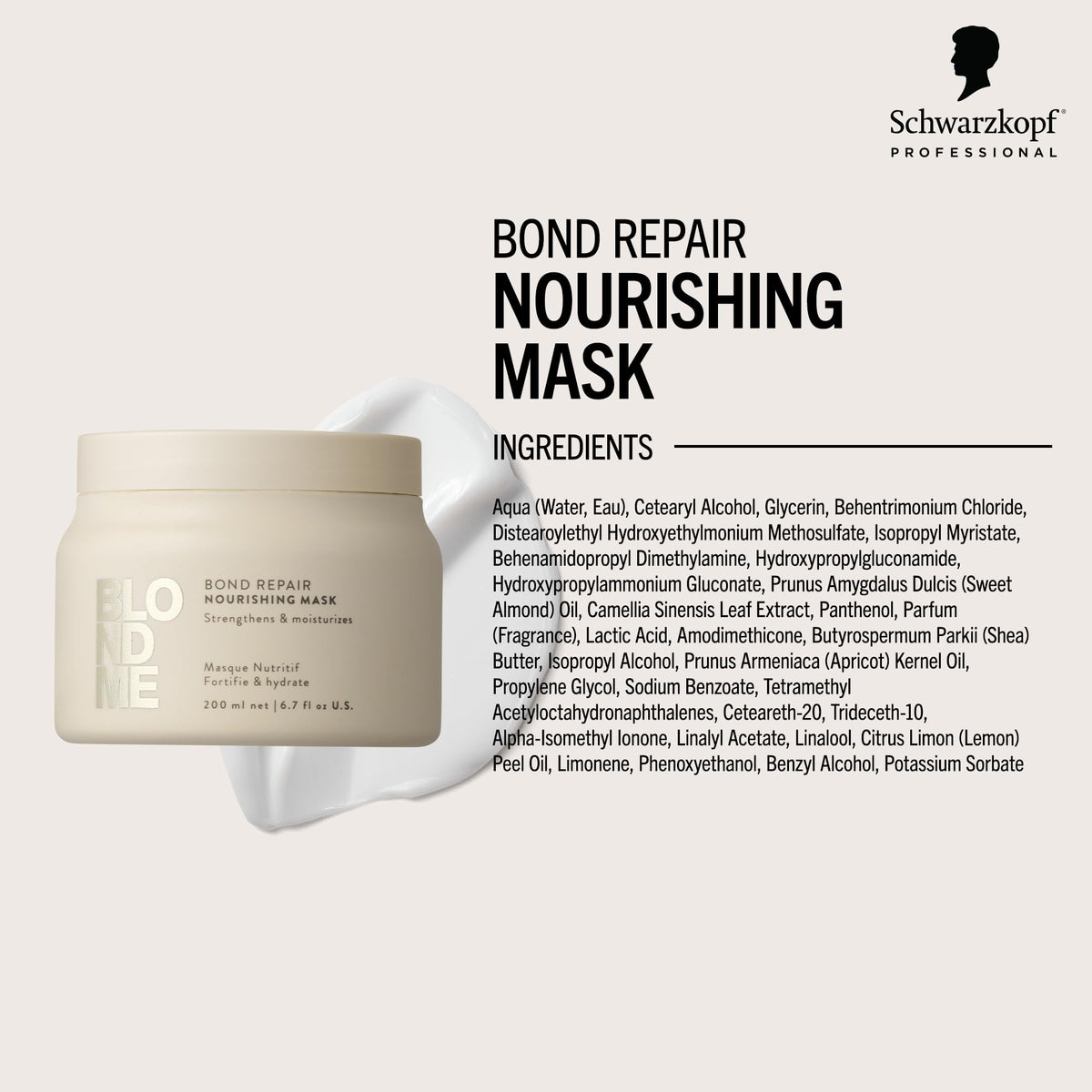 BlondMe mask being applied to wet hair demonstrating repair in use