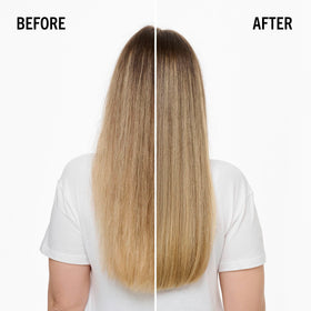 BlondMe before and after blonde hair showing improved softness