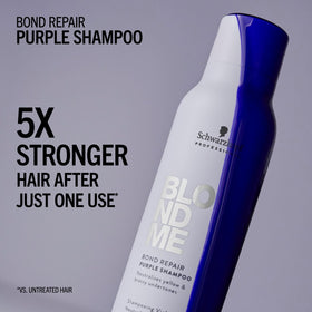 BlondMe label detail showing bond repair technology benefit