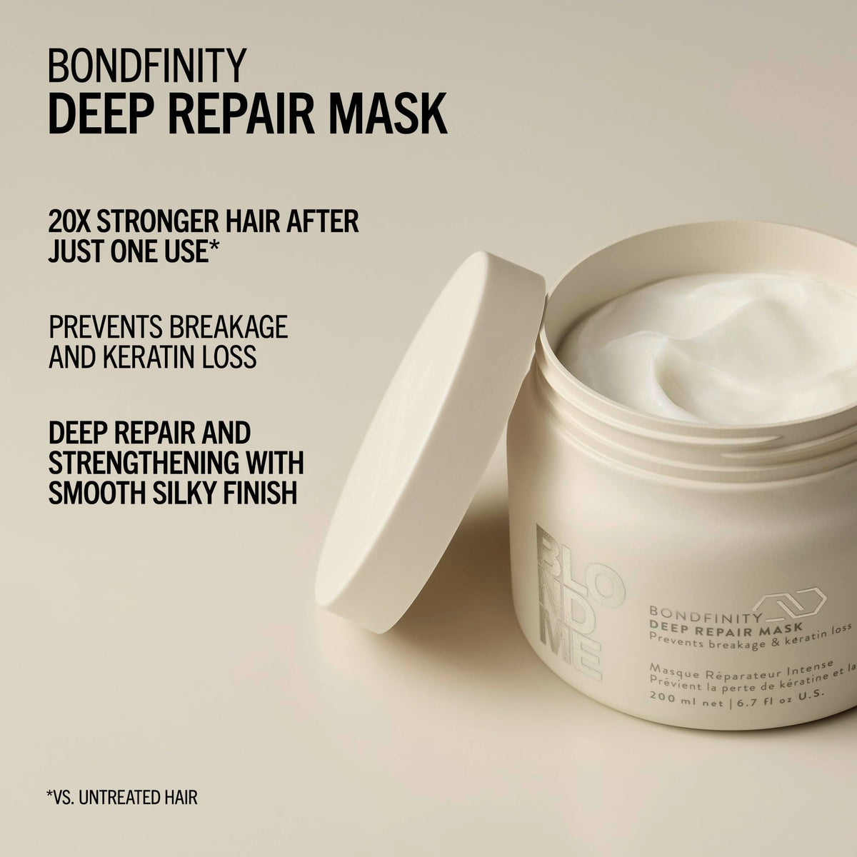 BlondMe creamy mask texture close-up for deep nourishment